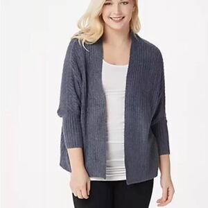 Barefoot Dreams CozyChic Lite Ribbed Shrug Cardi In Purple Size 1X